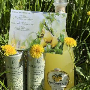 Lemoncello Gavepose m/hyldeblomst og opskrift