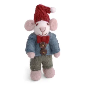 Mini White Boy Mouse w/Jacket