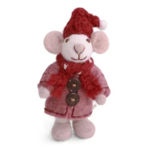 Mini White Girly Mouse w/Coat