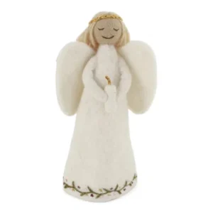 Angel w/Embroidery Holding Candle