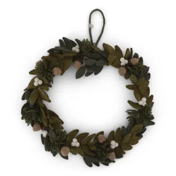 Wreath w/White Berries & Acorns w/Hanger